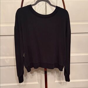 Athleta Savasana Twist Back Sweatshirt Black Medium